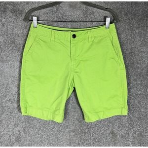 Aeropostale Chino Bermuda Shorts Mens Size 28 Stretch Bright Green Pockets‎